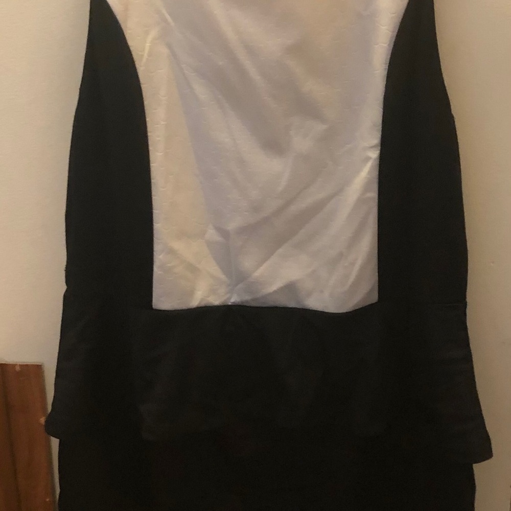 Black and white peplum dress
